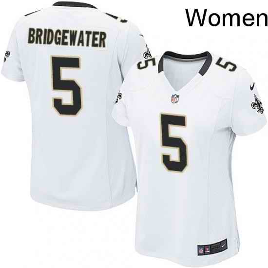 Womens Nike New Orleans Saints 5 Teddy Bridgewater Game White NFL Jersey